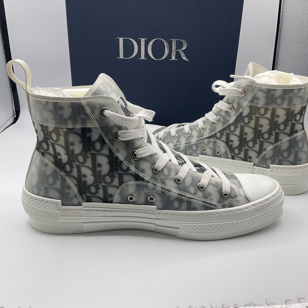 Christian Dior Men's B23 High-Top Sneakers Oblique Coated Canvas Size 43 US 10 - Picture 7 of 16